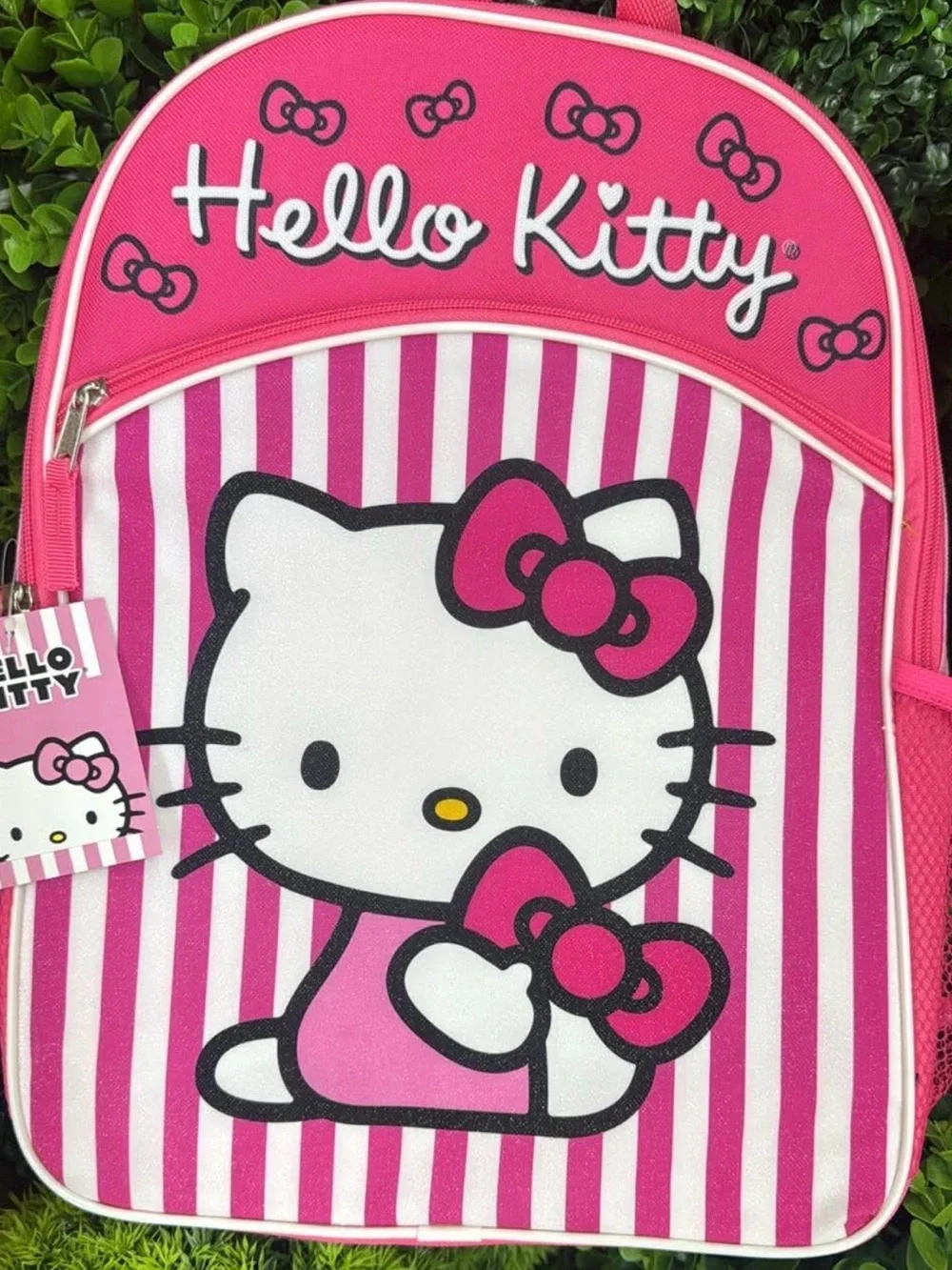 Hello Kitty Pink & White Striped Kids Backpack